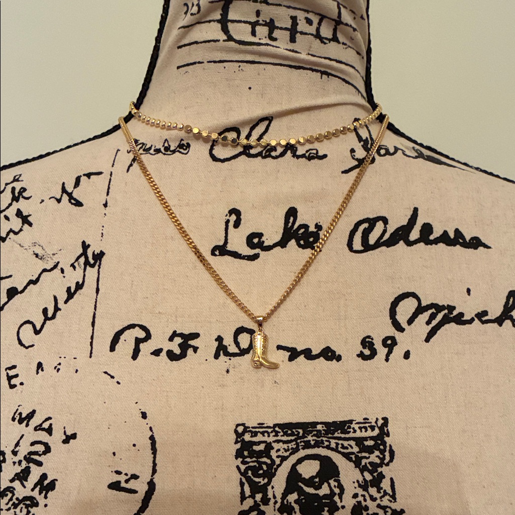 Evry Layering Necklace’s With Boot Pendant (Gold)